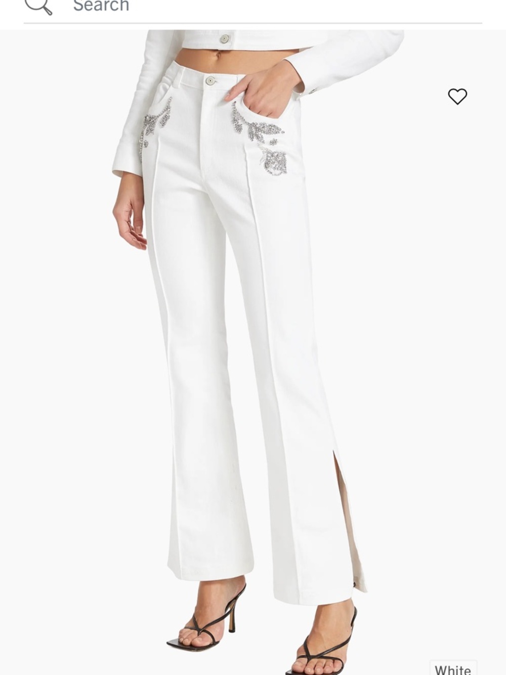 cinq a sept Haylie Crystal-Embellished Slit Flare Jeans